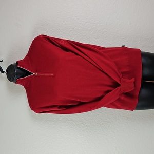 Women's Red Half-Zip Sweater